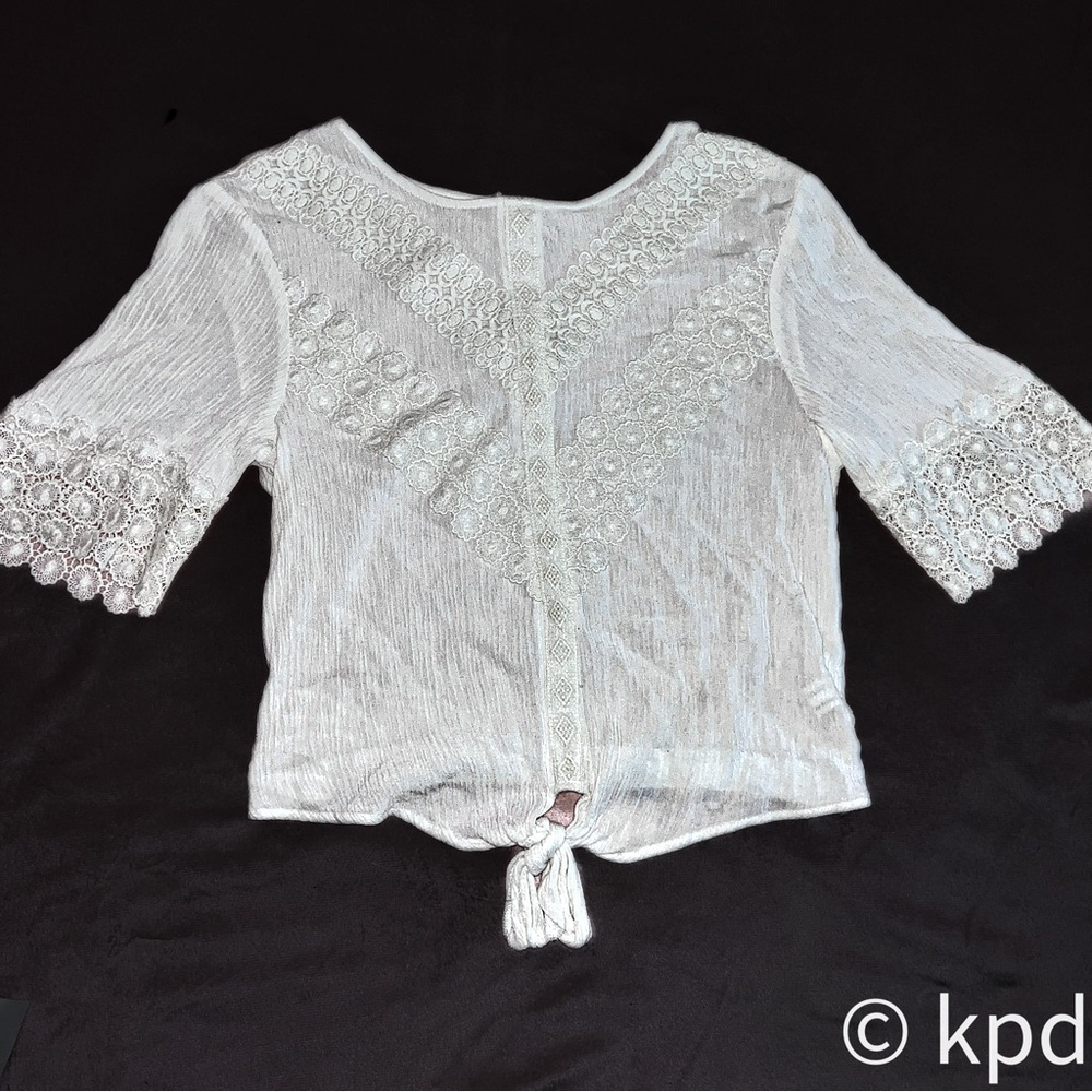White Lace Cropped Top